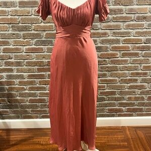 Elegant Rust Maxi Dress